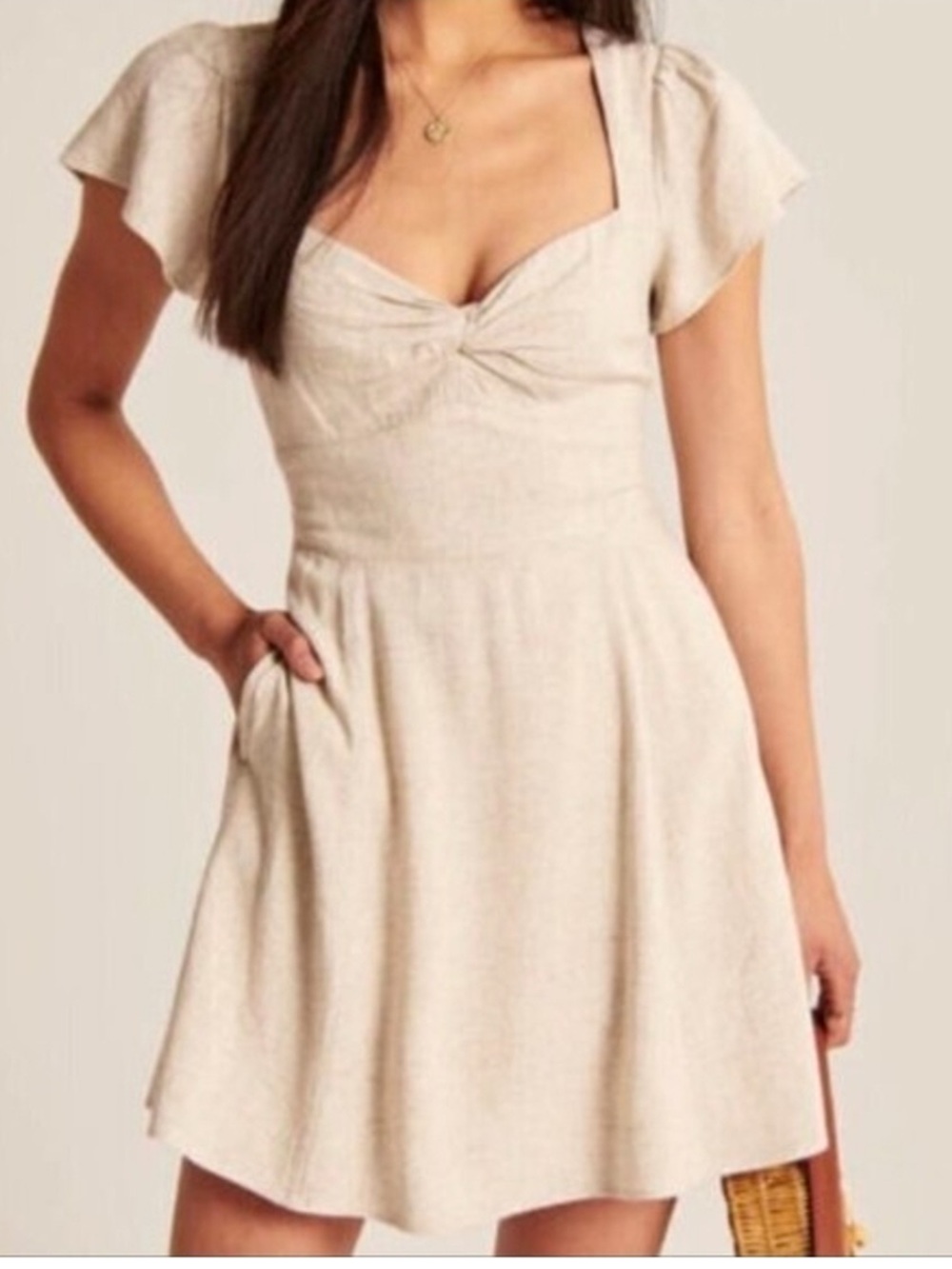 Abercrombie Tan Linen Mini Dress